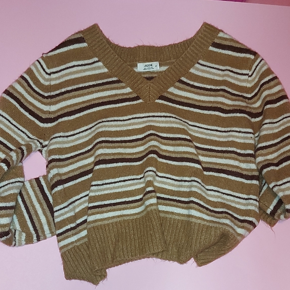 Women's Striped Brown Sweater